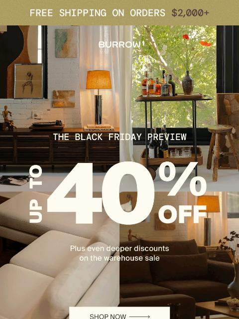 burrow newsletter: First dibs on Black Friday