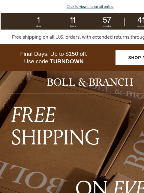bollandbranch newsletter: Free shipping is here for the season