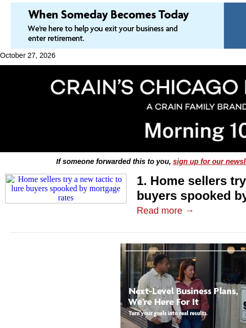 crainalerts newsletter: Home sellers dangle a new kind of deal