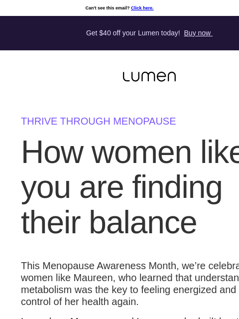 lumen newsletter: Break your weight loss plateau for good