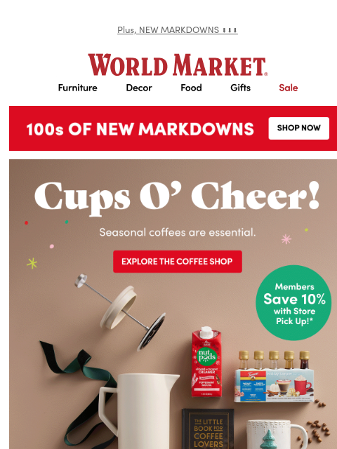 emailworldmarket newsletter: Ho-ho-holiday coffees are HERE!Β