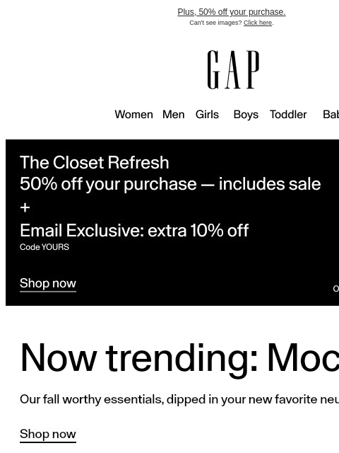 gap newsletter: Now trending: Mocha