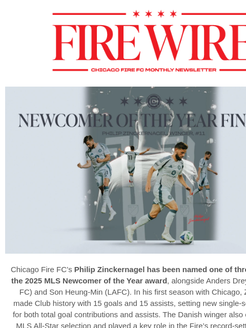 chicagofirefc newsletter: FIRE WIRE | Zinckernagel, Brady & Elliott Light Up...