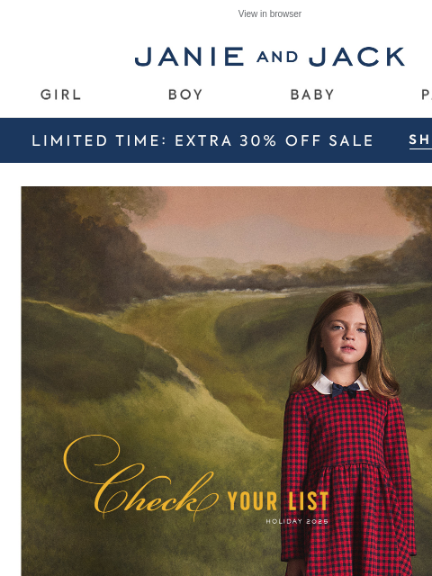 janieandjack newsletter: Open ASAP: extra 30% off won't last long...