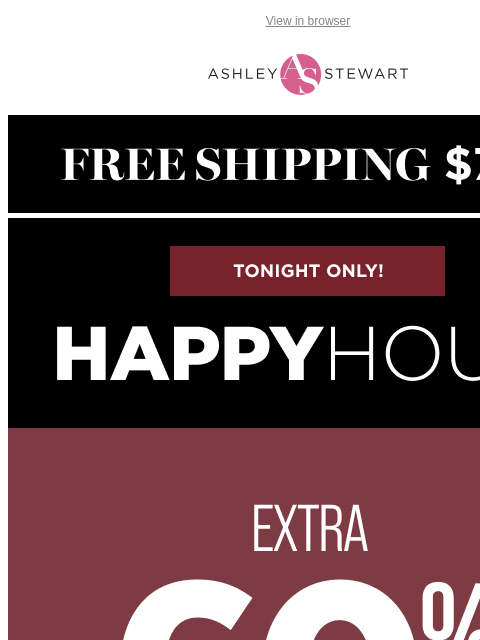 ashleystewart newsletter: π¨Final Hours! Extra 60% OFF Clearance Dresses