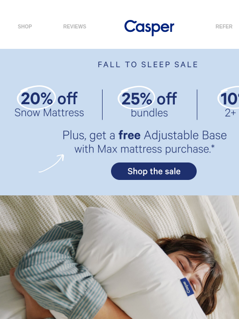 casper newsletter: Up to 25% off remedies for spooky sleep π»