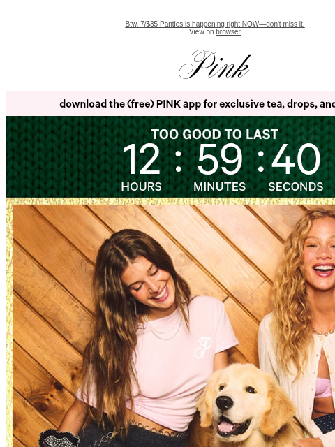 vspink newsletter: BIG Deal: 40% Off Sitewide Today π₯