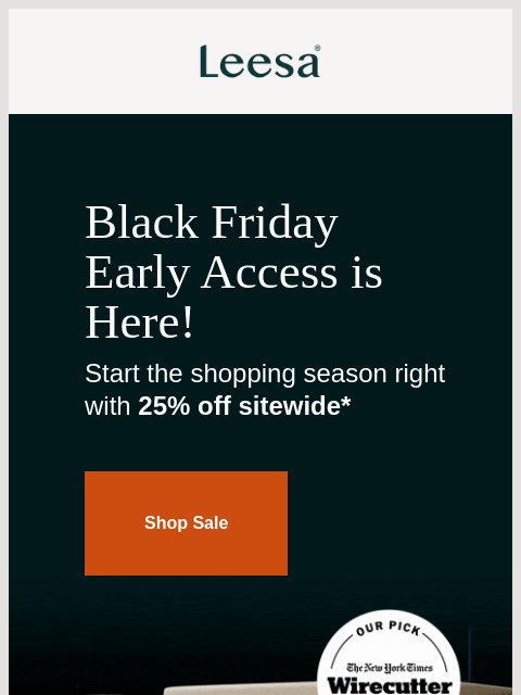 leesasleep newsletter: Black Friday deals are live!