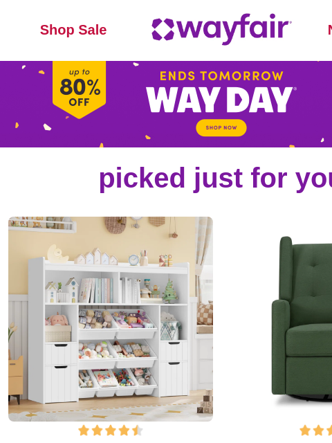 wayfair newsletter: TOY BOXES AND ORGANIZERS ⏰ UP TO 80% OFF ⏰ Less th...