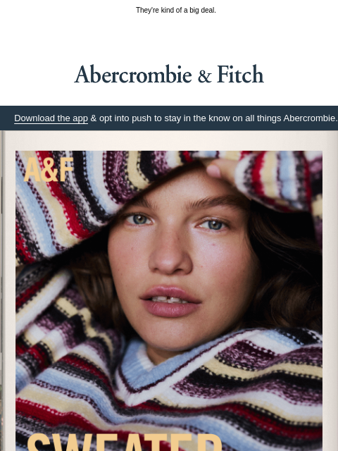 abercrombie newsletter: New sweaters are everything.