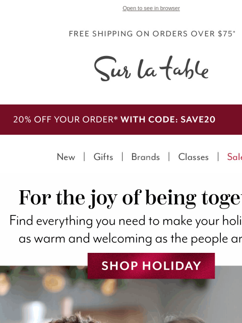 surlatable newsletter: Holiday first look: The magic starts now. β¨