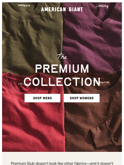 american-giant newsletter: Our Premium Fabric