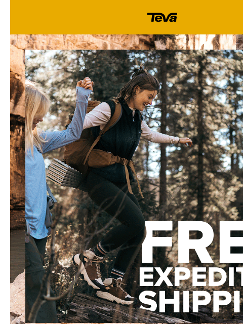 teva newsletter: FREE Expedited Shipping on $100+ Ordersβ