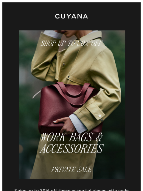 cuyana newsletter: Sale Highlight: Work Bags and Accessories