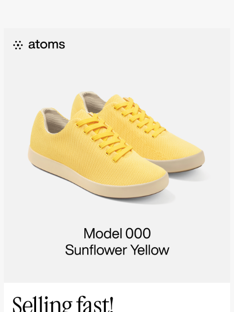 atoms newsletter: Last chance: Sunflower Yellow š»