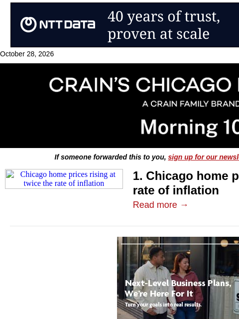 crainalerts newsletter: Chicago home prices lap inflation