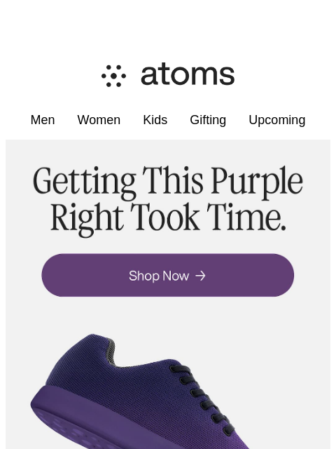 atoms newsletter: Getting this purple right took time.