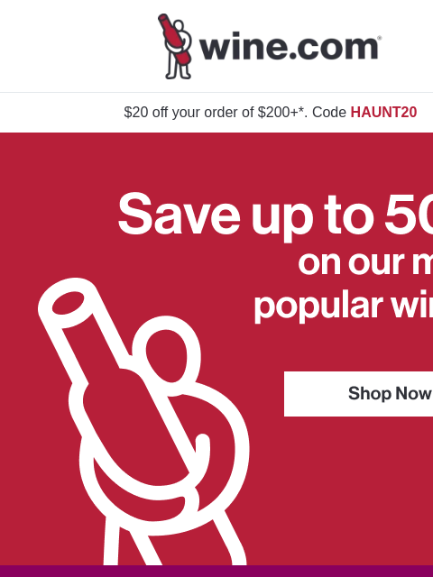 wine newsletter: Save up to 50% this season