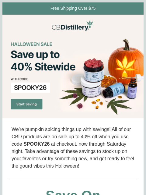 thecbdistillery newsletter: Save up to 40% during our Halloween sale!