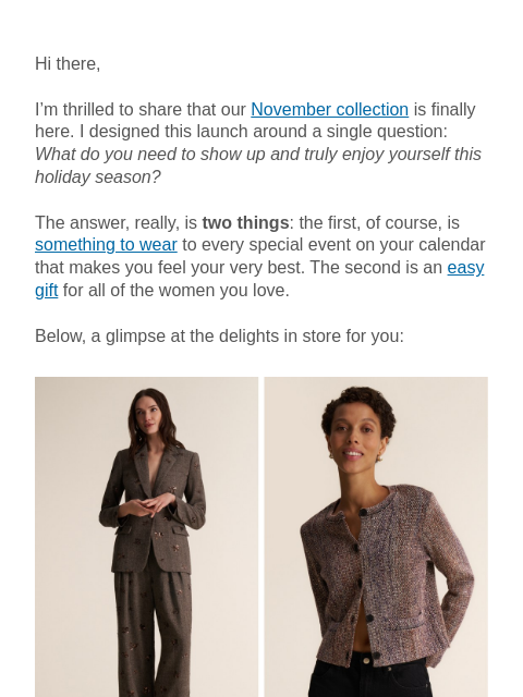 mmlafleur newsletter: NEW IN: The November Collection.