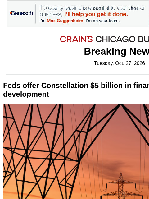 crainalerts newsletter: Feds aim to boost Illinois nuke development