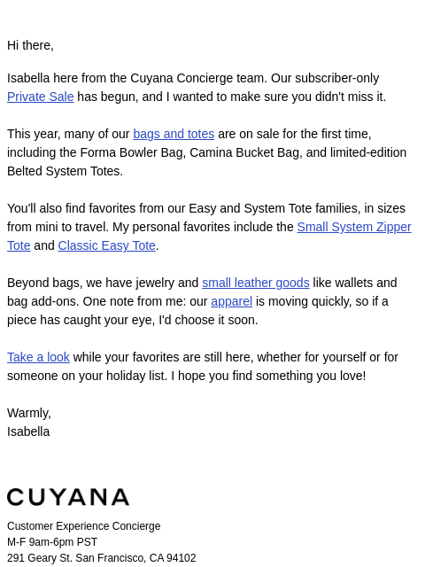cuyana newsletter: Your Private Sale Invitation is Here