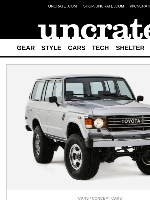 uncrate newsletter: Toyota Turbo Trail Cruiser Concept & more
