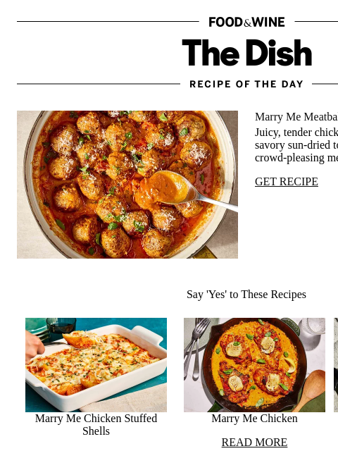 foodandwine newsletter: Marry Me Meatballs
