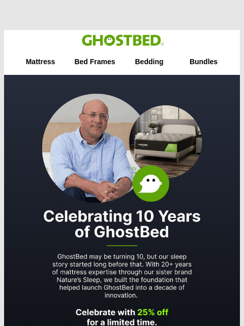ghostbed newsletter: 10 Years of GhostBed! Join the Celebration!
