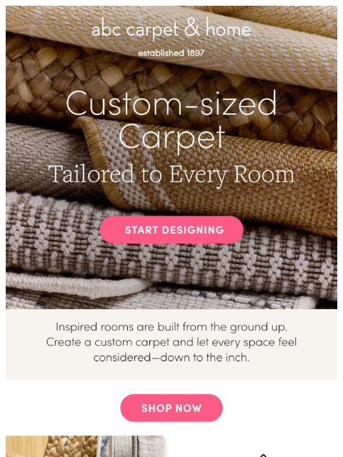 abchome newsletter: Your Custom Carpet Starts Here
