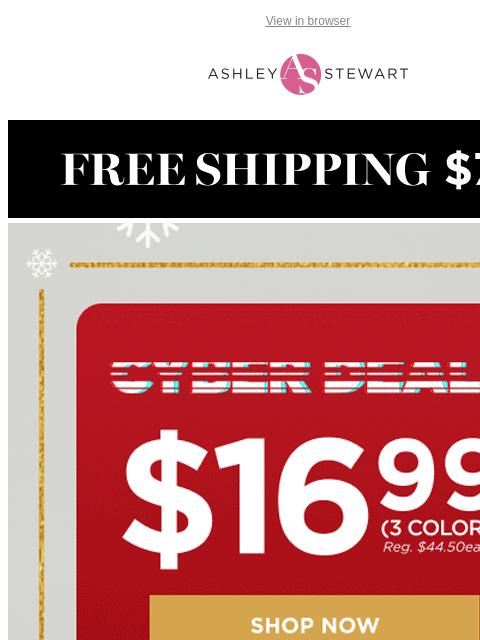 ashleystewart newsletter: π’HOLIDAY DEAL: $16.99 satin shirt!!!