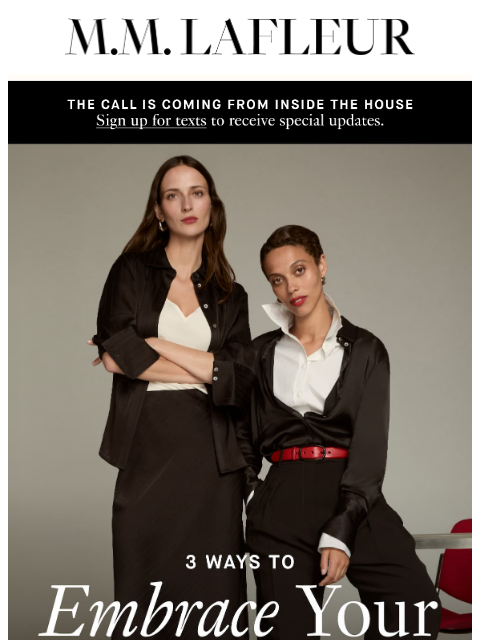 mmlafleur newsletter: BOO! Fresh outfit tips just dropped.