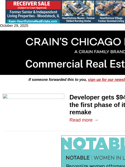 crainalerts newsletter: Motorola campus redevelopment's $94M construction ...