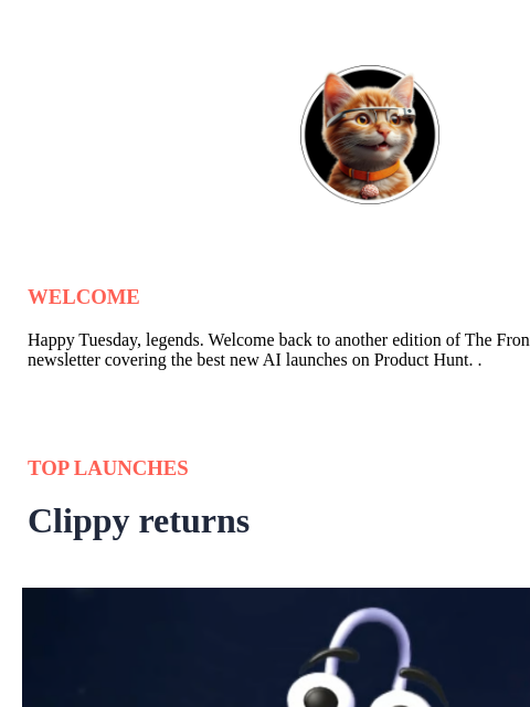 producthunt newsletter: Clippy returns