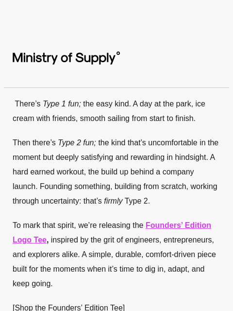 ministryofsupply newsletter: Our Founders Tee (Version 2)