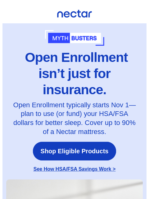 nectarsleep newsletter: Did you know your HSA/FSA covers sleep? 🤯