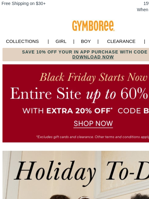 gymboree newsletter: Entire Site up to 60% off with EXTRA 20% off code ...
