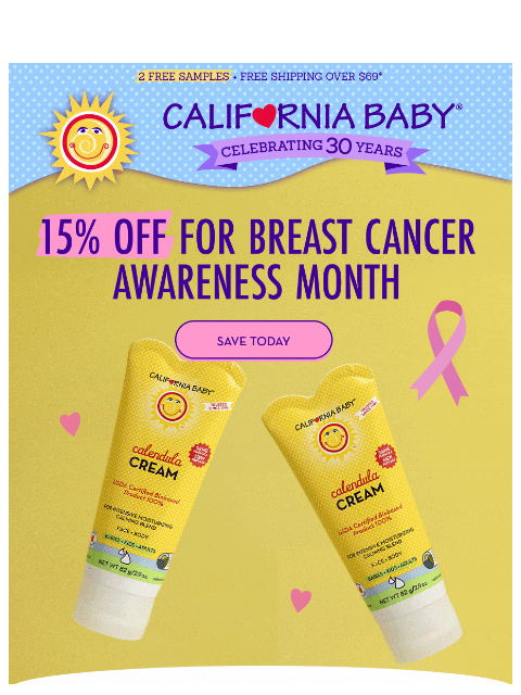 californiababy newsletter: 15% Off Calendula Cream!