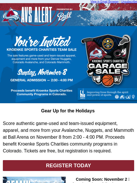 thecoloradoavalanche newsletter: 🏔️ Get Team Gear in Time for the Holidays