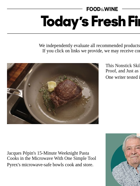 foodandwine newsletter: Even Jacques Pépin Cooks in the Microwave