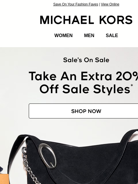 michaelkorsmail newsletter: Starting Now: Extra 20% Off Sale Styles