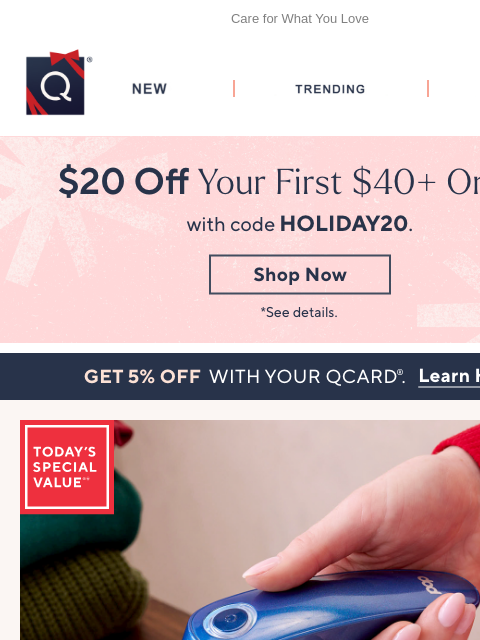 qvcemail newsletter: Keep Your Threads Looking Sharp + Get $20 Off