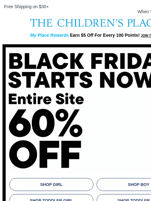 childrensplace newsletter: POV: Black Friday Just Got GOOD 🛍️