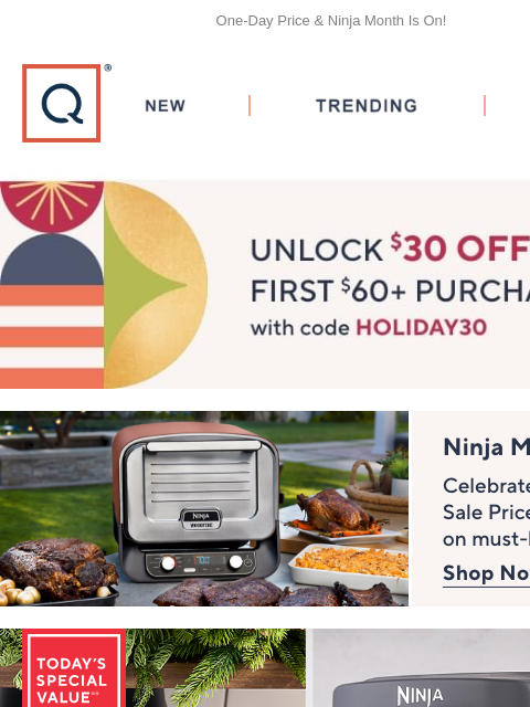 One-Day Price & Ninja Month Is On! QVC New TRENDING DEALS ninja month Ninja TSV watch and win banner header Stoltzfus 24-Count Pennsylvania Dutch Meat Snack Sticks Stoltzfus 24-Count Pennsylvania