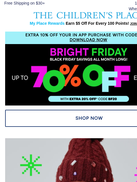 childrensplace newsletter: The Coziest Outerwear: 50-60% OFF!