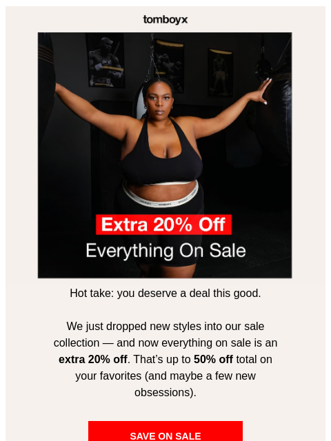 tomboyx newsletter: Save up to 50% on Sale Styles