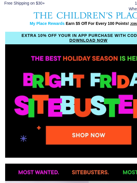 childrensplace newsletter: Our Most-Wanted Black Friday Sitebusters 🌟 