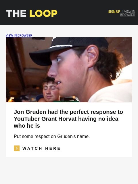 golfdigest newsletter: Jon Gruden claps back at YouTube golfer, Gary Play...