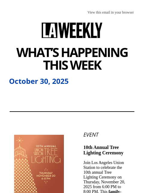 laweekly newsletter: What's Happening in LA This Week + Hane-Style Gyoz...
