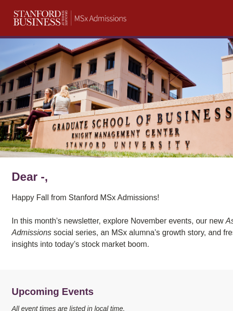 stanford newsletter: Around the GSB | October 2025